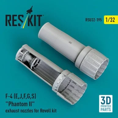 1/32 Reskit F-4 (E, J, F, G, S) Phantom II exhaust nozzles for Revell kit (3D Printed)