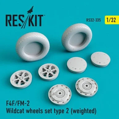 1/32 Reskit F4F/FM-2 Wildcat wheels set type 2 (weighted)