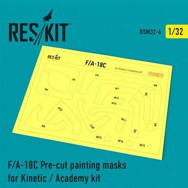 1/32 Reskit F/A-18C Pre-cut painting masks for Kinetic / Academy kit (1/32)