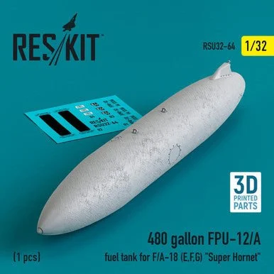 1/32 Reskit L5480 gallon FPU-12/A fuel tank for F/A-18 (E,F,G) Super Hornet (1 pcs) (3D Printed) (1/32)