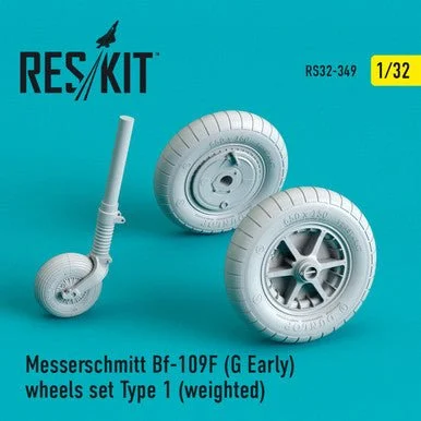 1/32 Reskit Messerschmitt Bf-109F (G Early) wheels set Type 1 (weighted) (1/32)