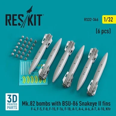 1/32 Reskit Mk.82 bombs with BSU-86 Snakeye II fins (6pcs)