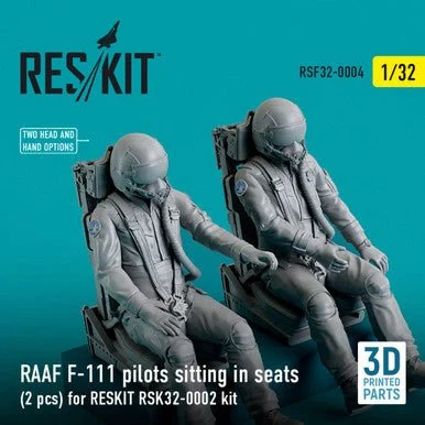 1/32 Reskit RAAF F-111 pilots sitting in seats (2 pcs) for RESKIT RSK32-0002 kit (3D Printing)