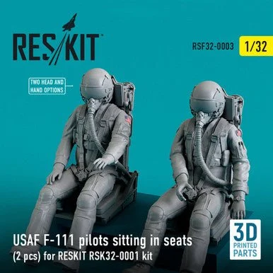 1/32 Reskit USAF F-111 pilots sitting in seats (2 pcs) for RESKIT RSK32-0002 kit (3D Printing)