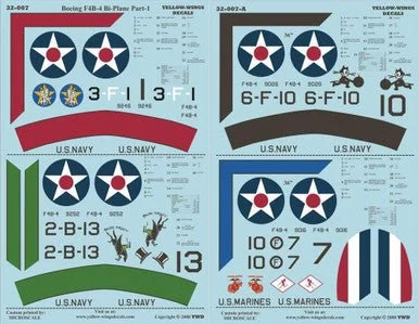 1/32 Yellow Wings Decals Boeing F4B-4 Bi-Plane Fighter