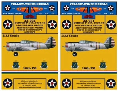 1/32 Yellow Wings Decals Curtiss P-36 Fighter Part-2