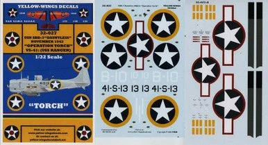 1/32 Yellow Wings Decals USN SBD-3 #06624 Operation Torch
