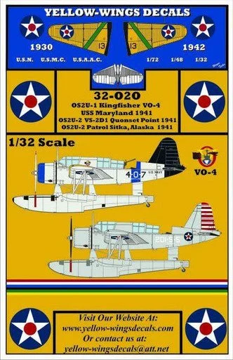 1/32 Yellow Wings Decals Vought OS2U-1/2/3 Kingfisher Part-2
