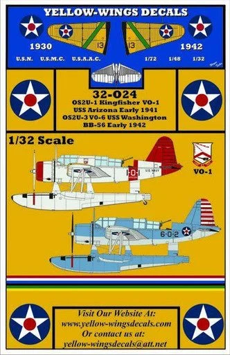1/32 Yellow Wings Decals Vought OS2U-1/2/3 Kingfisher Part-3