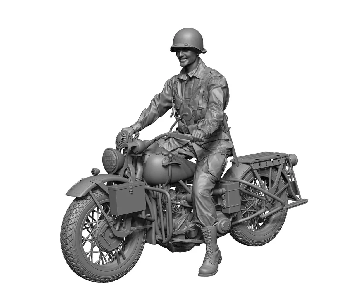 1/16 H3 Model WWII US para "Ironhorse rider" Inclde Bike 16107 - H3 Models