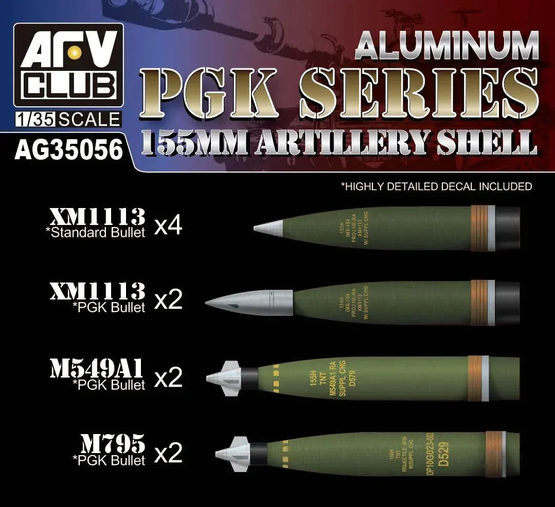 1/35 AFV 155mm artillery shell PGK series AG35056 - AFV Club Models