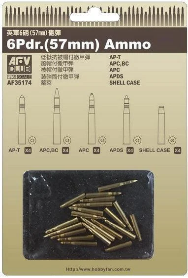 1/35 AFV 6 Pdr.(57mm) Ammo AF35174 - AFV Club Models