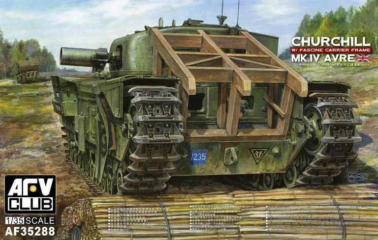 1/35 AFV CHURCHILL MK.IV AVRE W/ FASCINE CARRIER AF35288 - AFV Club Models