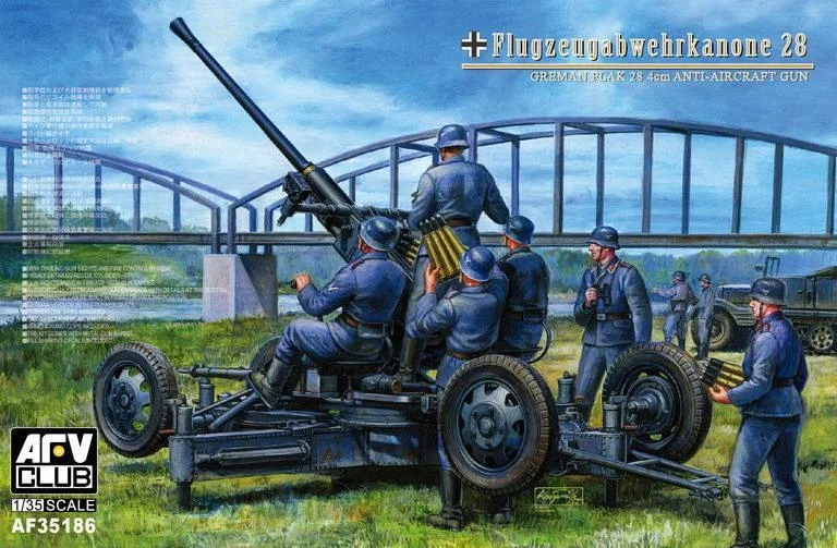 1/35 AFV FLAK 28 4cm AA GUN (BOFORS GERMAN TYPE) AF35186 - AFV Club Models