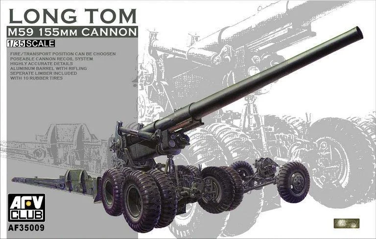 1/35 AFV M59 155mm Cannon Long Tom AF35009 - AFV Club Models