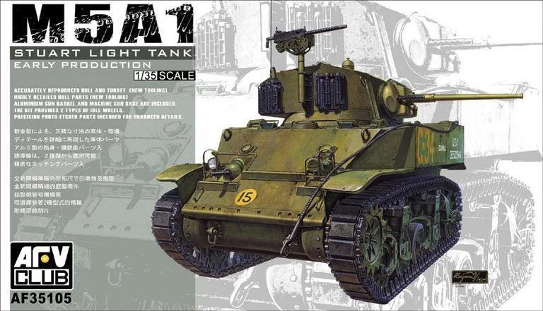 1/35 AFV M5A1 LIGHT TANK (EARLY PRODUCTION) AF35105 - AFV Club Models