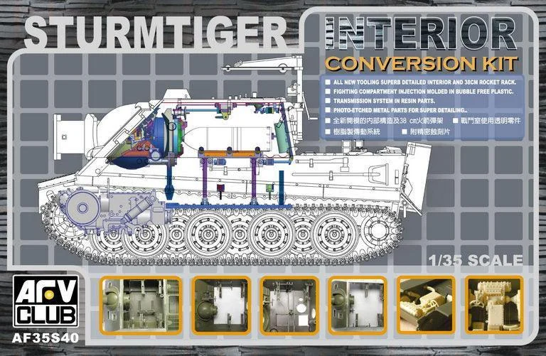 1/35 AFV STURMTIGER (INTERIOR CONVERSION KIT) AF35S40 - AFV Club Models