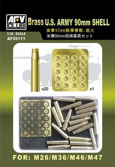 1/35 AFV U.S. Army 90mm Shell Set (Brass) AF35111 - AFV Club Models