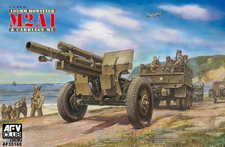 1/35 AFV U.S. WWII 105mm HOWITZER M2A1 & CARRIAGE M2 AF35160 - AFV Club Models