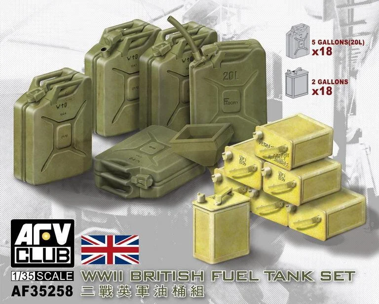 1/35 AFV WWII BRITISH FUEL TANK SET AF35258 - AFV Club Models