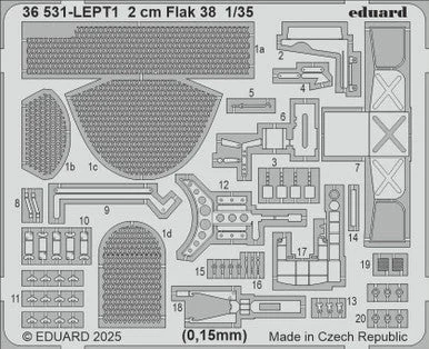 1/35 Eduard 2 cm Flak 38 1/35 Photo Etch for ICM