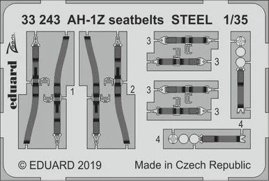 1/35 Eduard AH-1Z seatbelts Steel for Academy