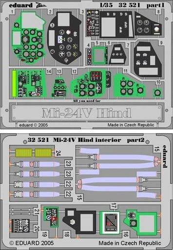 1/35 Eduard Mi24V Hind Interior for TRP (Pre-Painted)