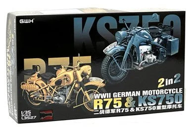 1/35 Great Wall WWII German Motorcycle Zundapp KS 750 & BMW R75 2 in 2 - Great Wall Hobby
