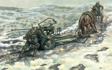 1/35 Horse Drawn Breda 20 Gun/65 Mod.35 w/2 Soldiers - Italeri