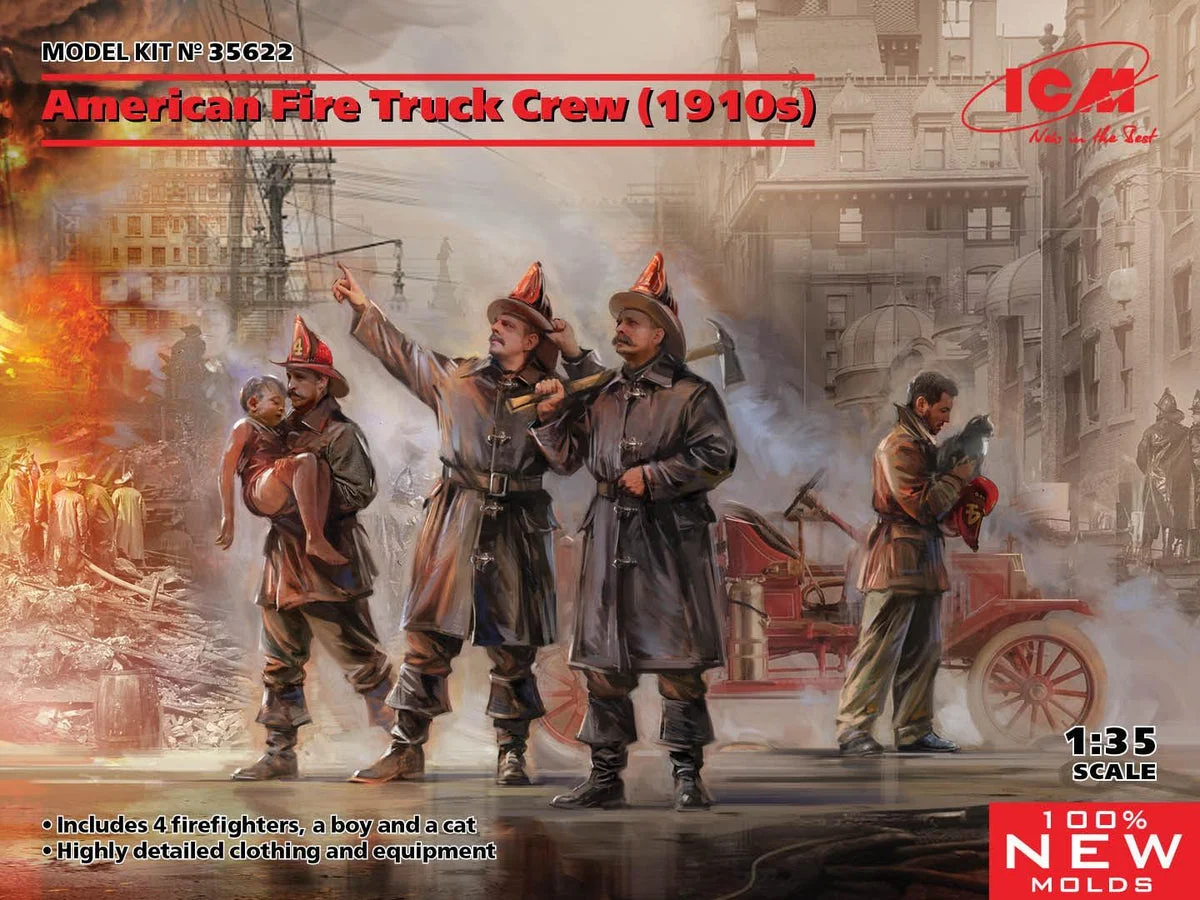 1/35 ICM American Fire Truck Crew (1910s) 35622