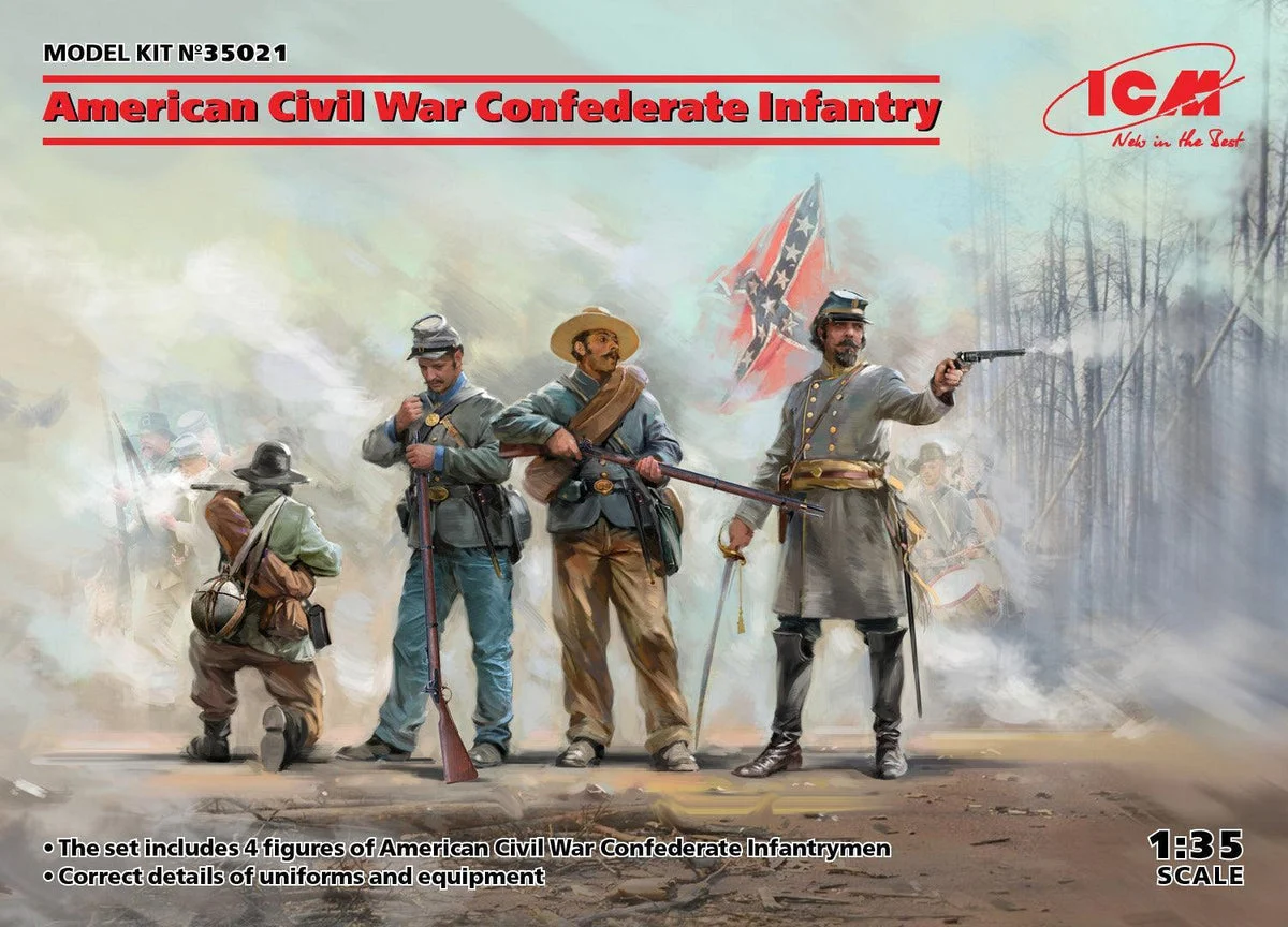1/35 ICM Confederate Infantry - American Civil War 35021