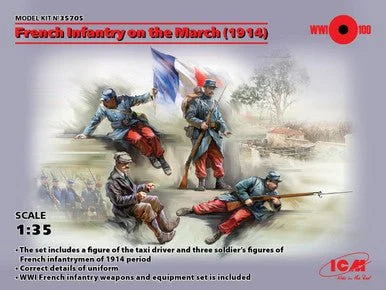 1/35 ICM French Infantry on the march (1914) (4 figures) - ICM Models