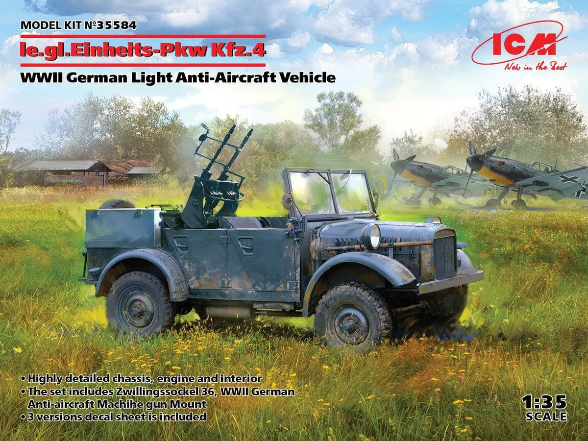 1/35 ICM le.gl.Einheits-Pkw Kfz.4 Anti-Aircraft Vehicle 35584
