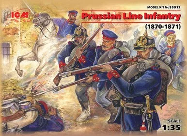 1/35 ICM Prussian Line Infantry (1870-1871) (4 figures - officer on horse, 3 soldiers)