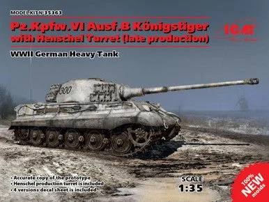 1/35 ICM Pz.Kpfw.VI Ausf.B King Tiger with Henschel Turret (late production), WWII German Heavy Tank - ICM Models