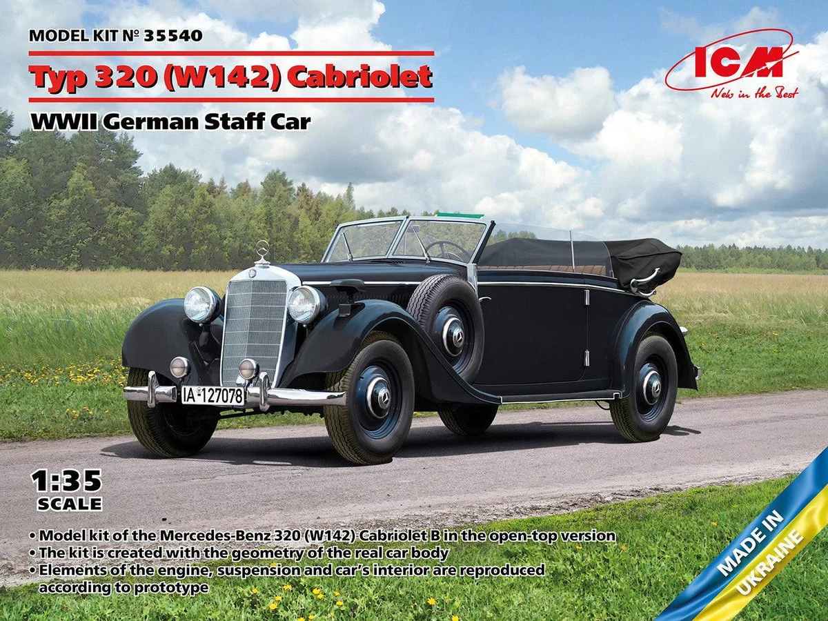 1/35 ICM Typ 320 (W142) Cabriolet - WWII German Staff Car 35540
