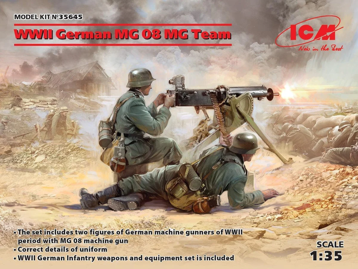 1/35 ICM WWII German MG08 MG Team (2 Figures) 35645