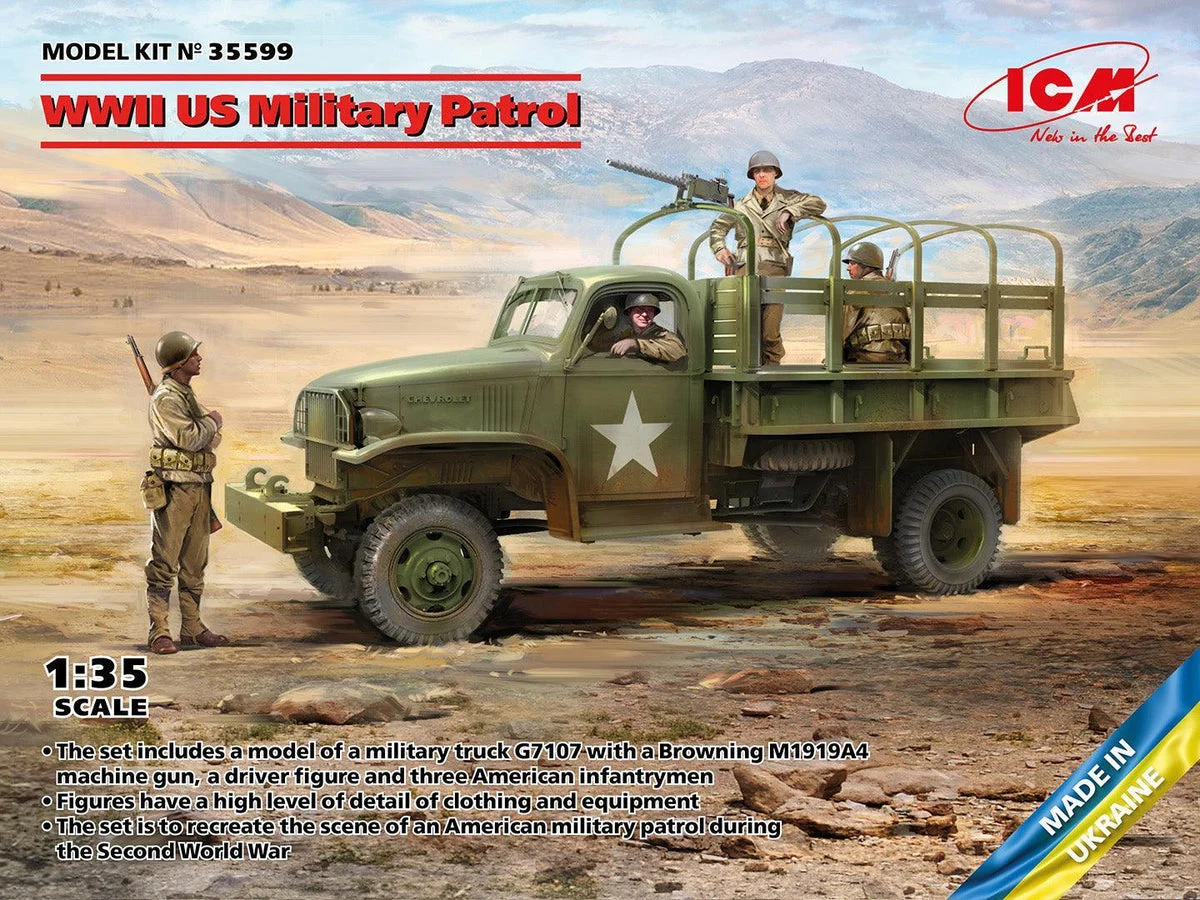 1/35 ICM WWII US Military Patrol (G7107 with MG M1919A4) 35599
