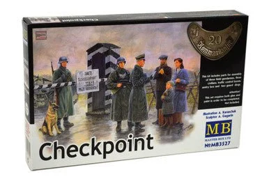 1/35 Master Box Checkpoint German Soldiers & Civilians w/Sentry Box Plastic Model Kit - Master Box LTD