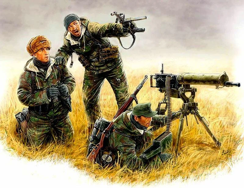 1/35 Master Box - German Machine Gun Crew with MG08 Gun 3526