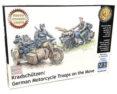 1/35 Master Box German Motorcycle Troops on the Move (Deluxe w/PE) - Master Box LTD