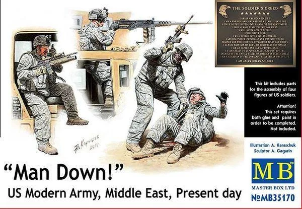 1/35 Master Box - Man Down 4 Figure Set 35170