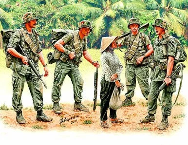 1/35 Master Box US Soldiers Patrolling Vietnam (4 & Woman) - Master Box LTD