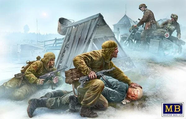 1/35 Master Box - WWII Crossroad Off & Mtrc 35190