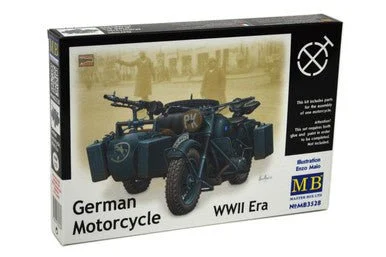 1/35 Master Box WWII German Motorcycle w/Sidecar Plastic Model Kit - Master Box LTD
