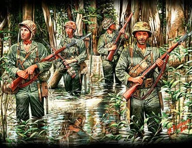 1/35 Master Box WWII USMC in Jungle (x4) - Master Box LTD