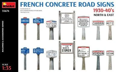 1/35 Miniart French Concrete Road Signs 1930-40's North & East