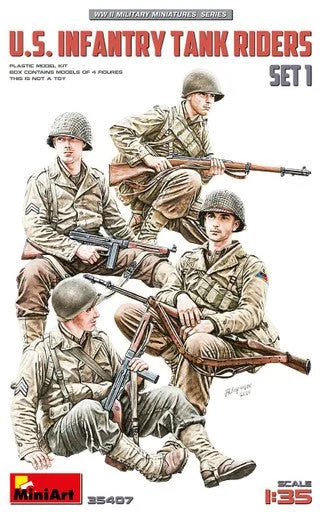 1/35 Miniart US Infantry Tank Riders Set 1 Figure Set Plastic Model Kit