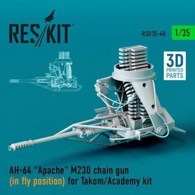 1/35 Reskit AH-64 Apache M230 chain gun (in fly position) for Takom/Academy kit (3D printing)