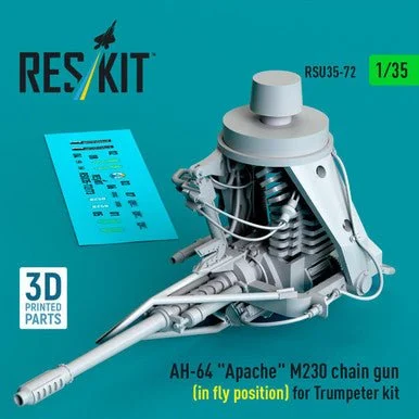 1/35 Reskit AH-64 Apache M230 chain gun (in fly position) for Trumpeter kit (RSU35-0072)
